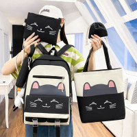 sacs-scolaires-garcons-sac-a-dos-scolaire-cute-cat-5pcs-en-tissu-pour-adolescents-et-filles-bab-ezzouar-alger-algerie