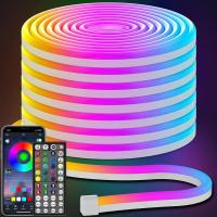 Bande LED Néon Flexible RGB 5m avec Bluetooth et USB  شريط إضاءة نيون مرن بطول 5 أمتار مع بلوتوث thumbnail 5