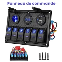 Panneau de commande 12 V pour Bateau avec Affichage de Voltage  لوحة تحكم