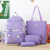 Ensemble de sacs décole Kawaii 4Pcs CLBD V1 Mauve محفظة 4 قطع كاواي بنفسجي