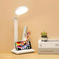 Lampe de Table LED Protection des yeux pliable avec porte-stylo, Rechargeable en USB