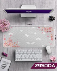 Cherry Blossom Mouse Pad Large XL (White/Black)