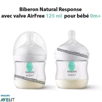 Biberon Natural Response avec valve AirFree 125 ml pour bébé 0m+ - AVENT PHILIPS