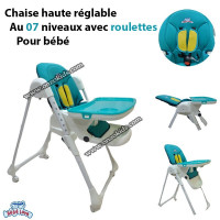 produits-pour-bebe-chaise-haute-reglable-au-07-niveaux-avec-roulettes-love-dar-el-beida-alger-algerie