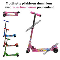 معدات-رياضية-trottinette-pliable-en-aluminium-avec-roues-lumineuses-pour-enfant-دار-البيضاء-الجزائر