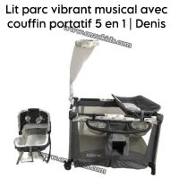 Lit parc vibrant musical avec couffin portatif 5 en 1 | Denis