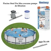 Piscine Steel Pro Max 366 x 76 cm avec une pompe de filtration - Bestway