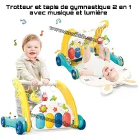Trotteur et tapis déveil 2en1 pour bébé