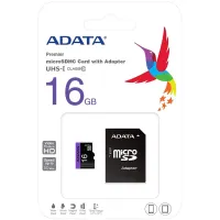 CARTE MEMOIRE ADATA 16Go Micro SD UHS-I CLASSE 10 PREMIE  JUSQU'À 80 MO / 10 MO PAR SECONDE
