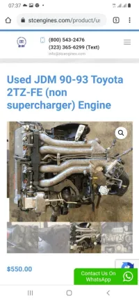 Moteur toyota 2.4 L essence 90 - 98 (2TZ)