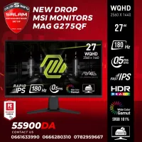 MSI G275QF 27" - WQHD - 180Hz - 0.5 MS - Fast IPS - HDR - sRGB 101% - Console mde - Adaptive sync - 