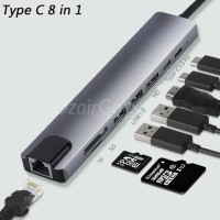 كابلات-ومحولات-adaptateur-8-in-1-type-c-to-rj45sdmicro-sdhdmi2-usb-30-درارية-الجزائر