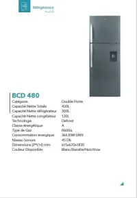 REFRIGIRATEUR IRIS BCD 480