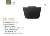 HOTTE DE CUISINE TACTILE IBH060V1X + TELECOMANDE