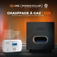 CHAUFFAGE IRIS LAVA NOIR 10KW +DÉTECTEUR