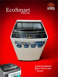  IRIS MACHINE A LAVER TOP AUTOMATIQUE ECOSMART 10.5KG (BLANC/GRIS)