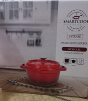 vaisselle-cocotte-ronde-en-fonte-smartcook-28cm-68-litres-promotion-disponible-rouge-kouba-alger-algerie