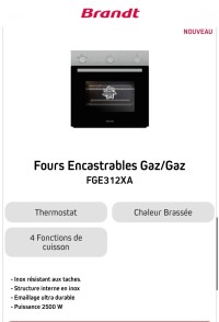 أفران-four-encastrable-brandt-gaz-inox-الجزائر-وسط
