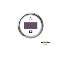  Voltmètre numérique 8/32 V blanc/polie pour bateau
