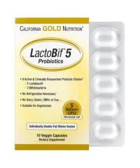 California Gold Nutrition, Probiotiques LactoBif, 5 milliards d'UFC, 10 capsules