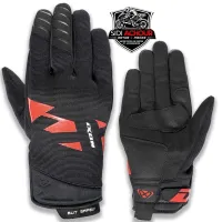 Gants IXON textile mi-saison  MS Fever noir/rouge