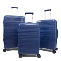 Série de trois Valises Omaska Maze Incassables En 100% Polypropylène -BLEU-GRIS -BOURDEUX 
