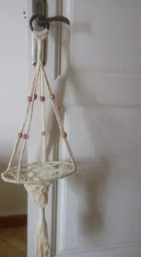 Porte pot en macramè avec cerseau 