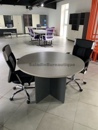 لوازم-المكتب-table-de-reunion-erable-forme-ronde-110cm-pied-bois-زرالدة-الجزائر