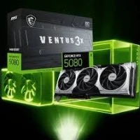 MSI GEFORCE RTX 5080 16G VENTUS 3X OC PLUS - 16GO GDDR7 - DLSS4 8K -REFLEX 2- HDMI/DP -PCIE BLACK