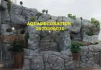 conception et réalisation de cascade d'eau pour cour, terrasse et piscine تصنيع وتركيب الشلالات