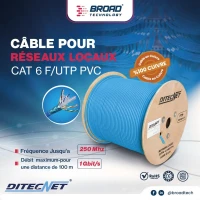 Cable Réseau CAT6 F/UTP DITECNET