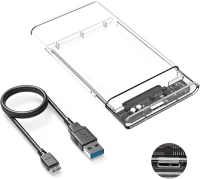 RACK Disque Dur SSD/HDD SATA 2.5 USB 3.0 TRANSPARENT