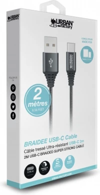 Câble USB Type-C Tressé Ultrarésistant 2 Mètres