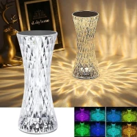 مصباح كريستال لاسلكي باللمس lampe de table en cristal sans fil Tactile Rgb pour chambre