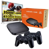 X2 Mini Console 2-en-1  Jeux Rétro & Android TV avec 64 Go de Stockage