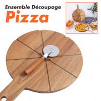 vaisselle-planche-a-decouper-en-bois-avec-8-rainures-roulette-pour-trancher-et-portionner-votre-pizza-algerie