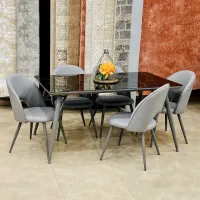 Tables De Cuisine En Glass Marbre 6 Chaises 150cm/90cm