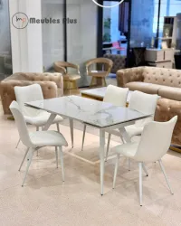 TABLE EXTENSIBLE AVEC 6 CHAISES