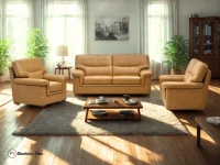 SALON 6 PLACES EN CUIR PISA