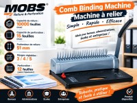 Perforelieuse MOBS A4 Machine à Relier 450 Feuilles
