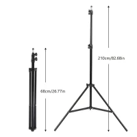 Trepied Support 2.1m Universel avec tête à vis 1/4 pour caméra, Lampe, appareil photo, Niveau laser