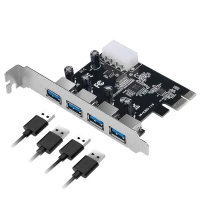 Carte d'extension Adaptateur PCI express PCI-E 4 Ports USB 3.0 1X