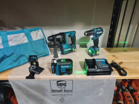 batiment-construction-kit-makita-3-pieces-12v-perforateur-visseuse-laser-vert-bl-2020-guidjel-setif-algerie