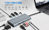 autre-adaptateur-type-c-to-3usb-vgahdmitfaudio-reen-giga-11in1-ref-5168-mostaganem-algerie