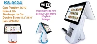 CAISSE TACTILE KS-0024 BZPOS J3710 / 4 G / 128 G 2X ECR 15.6"+15.6" +I
