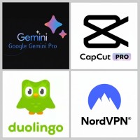 Nordvpn|Duolingo|Capcut|Gemini Pro