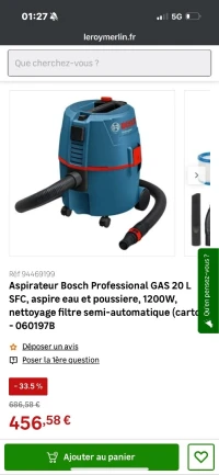 Aspirateur bosch professionnel 