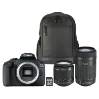 Appareil Photo Reflex Canon EOS 2000D + EF S 18 55 mm f 3.5 5.6 IS II + Sac + Carte Memoire