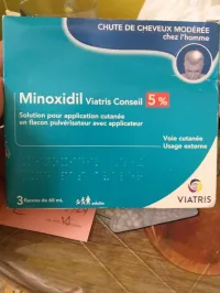 Minoxidil 5% boîte cachetée 3 bouteilles 