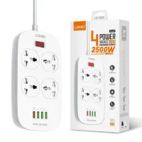 Multiprise LDNIO SC4407 4 Prises + 4 Usb 18W Qc3.0 Cable 2 Métre 2500W